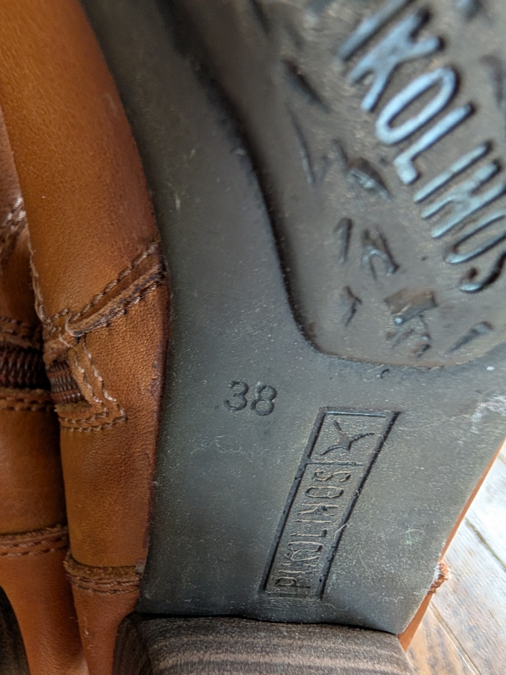 PIKOLINOS Chestnut Leather Tall Riding Heeled Boots - Picture 10 of 10